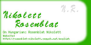 nikolett rosenblat business card